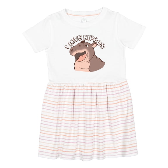Inktastic I Love Hippos Girls Toddler Dress