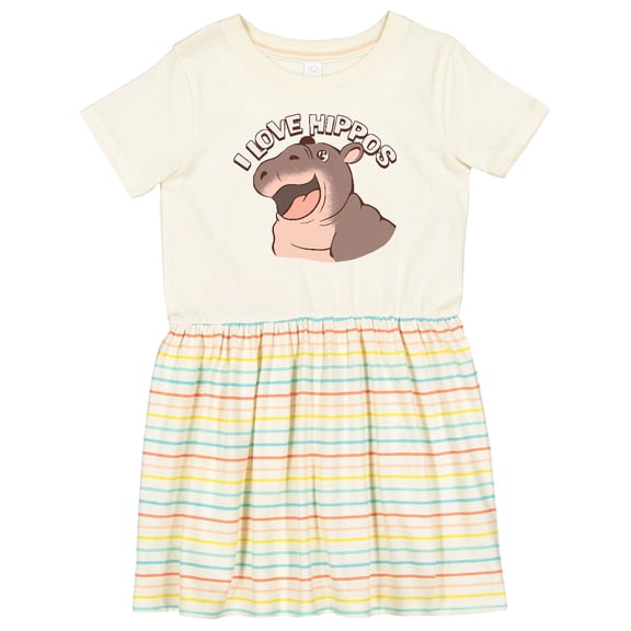 Inktastic I Love Hippos Girls Toddler Dress