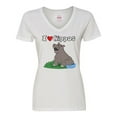 thumbnail image 1 of Inktastic I Love Hippos Women's V-Neck T-Shirt, 1 of 5