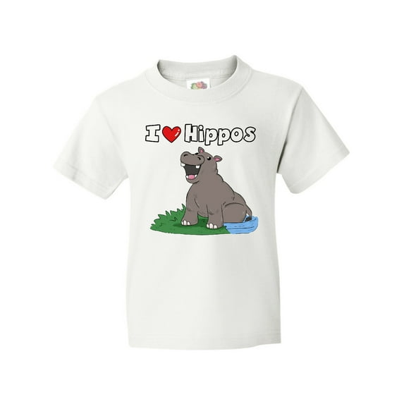 Inktastic I Love Hippos Youth T-Shirt