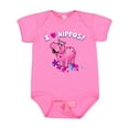 thumbnail image 1 of Inktastic I Love Hippos with Pink Hippo and Flowers Boys or Girls Baby Bodysuit, 1 of 5