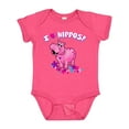 thumbnail image 1 of Inktastic I Love Hippos with Pink Hippo and Flowers Boys or Girls Baby Bodysuit, 1 of 5