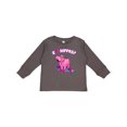 thumbnail image 1 of Inktastic I Love Hippos with Pink Hippo and Flowers Boys or Girls Long Sleeve Toddler T-Shirt, 1 of 5