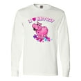 thumbnail image 1 of Inktastic I Love Hippos with Pink Hippo and Flowers Long Sleeve T-Shirt, 1 of 5