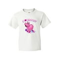 thumbnail image 1 of Inktastic I Love Hippos with Pink Hippo and Flowers Youth T-Shirt, 1 of 5