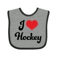 thumbnail image 1 of Inktastic I Love Hockey Girls Baby Bib, 1 of 4