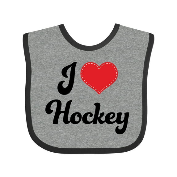 Inktastic I Love Hockey Girls Baby Bib