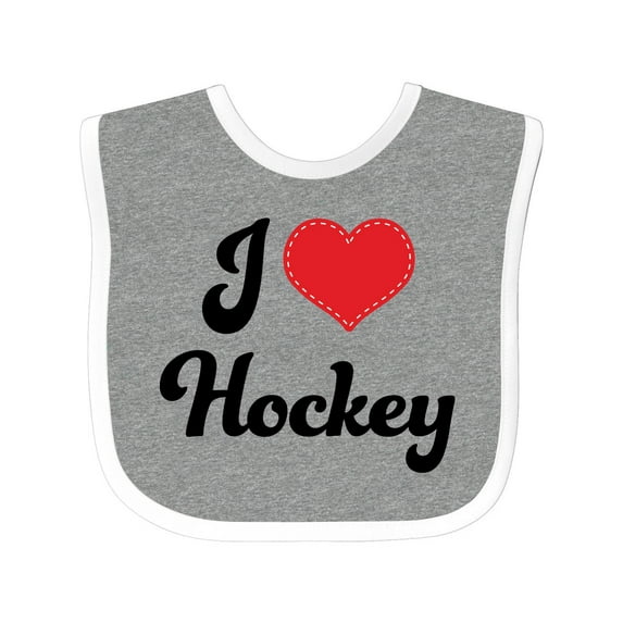 Inktastic I Love Hockey Girls Baby Bib