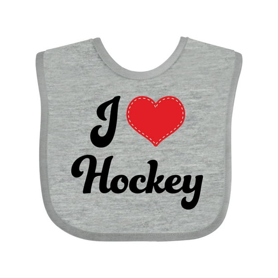 Inktastic I Love Hockey Girls Baby Bib
