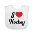 thumbnail image 1 of Inktastic I Love Hockey Girls Baby Bib, 1 of 4