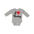 thumbnail image 1 of Inktastic I Love Hockey Girls Long Sleeve Baby Bodysuit, 1 of 5