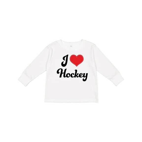 Inktastic I Love Hockey Girls Long Sleeve Toddler T-Shirt