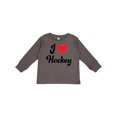 thumbnail image 1 of Inktastic I Love Hockey Girls Long Sleeve Toddler T-Shirt, 1 of 5