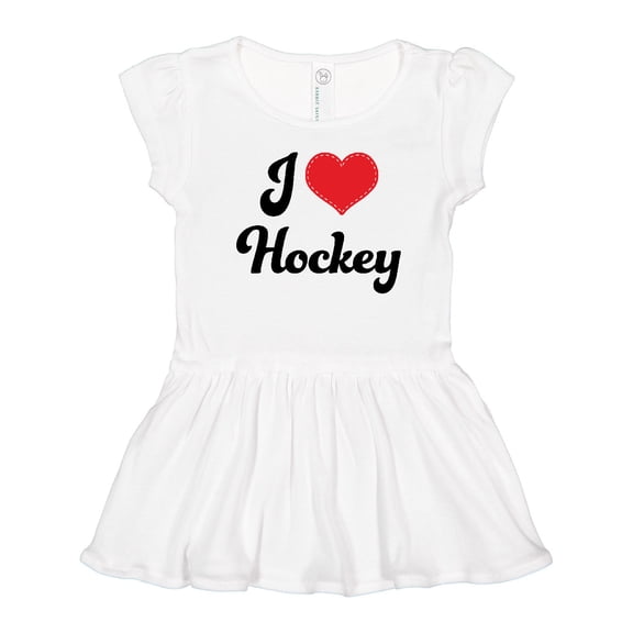 Inktastic I Love Hockey Girls Toddler Dress