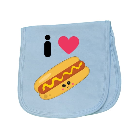 Inktastic I Love Hot Dogs Baby Burp Cloth