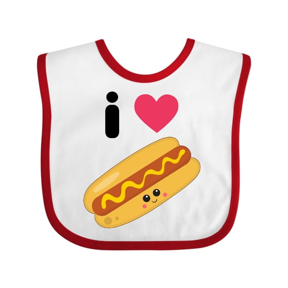 Inktastic I Love Hot Dogs Boys or Girls Baby Bib