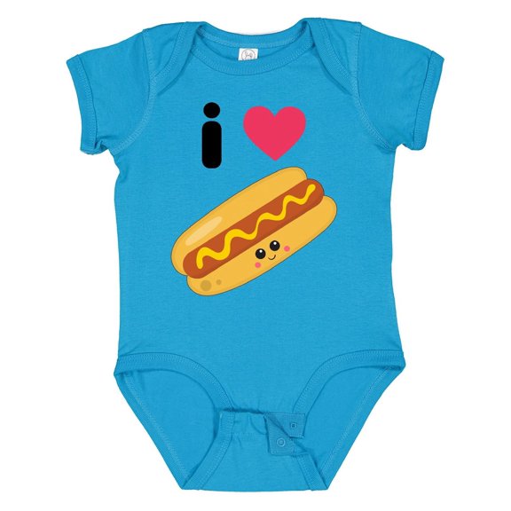 Inktastic I Love Hot Dogs Boys or Girls Baby Bodysuit