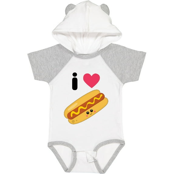 Inktastic I Love Hot Dogs Boys or Girls Baby Bodysuit