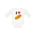 thumbnail image 1 of Inktastic I Love Hot Dogs Boys or Girls Long Sleeve Baby Bodysuit, 1 of 5