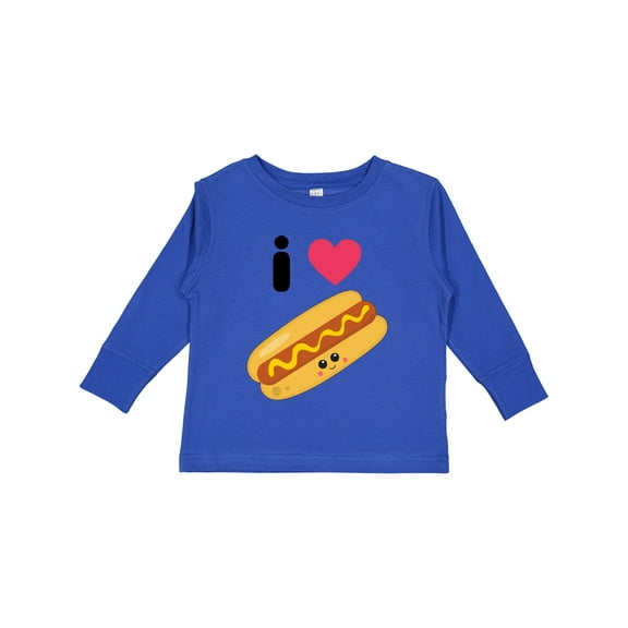 Inktastic I Love Hot Dogs Boys or Girls Long Sleeve Toddler T-Shirt