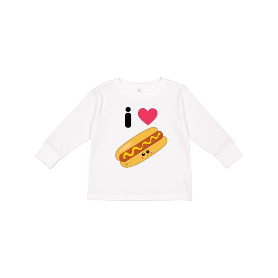 Inktastic I Love Hot Dogs Boys or Girls Long Sleeve Toddler T-Shirt