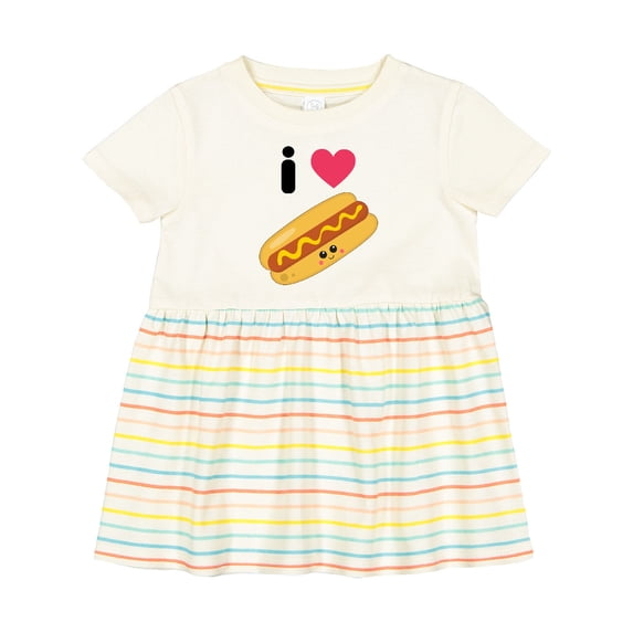 Inktastic I Love Hot Dogs Girls Baby Dress