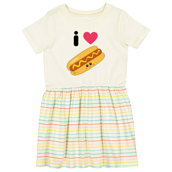 Inktastic I Love Hot Dogs Girls Toddler Dress