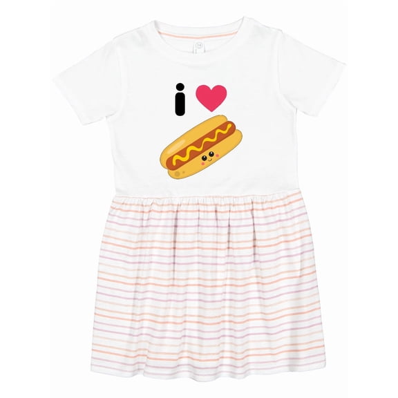 Inktastic I Love Hot Dogs Girls Toddler Dress