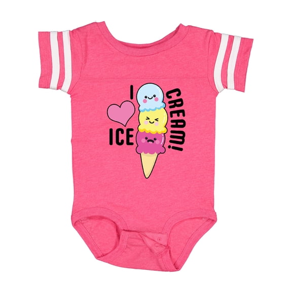 Inktastic I Love Ice Cream with Cute Ice Cream Cone Boys or Girls Baby Bodysuit