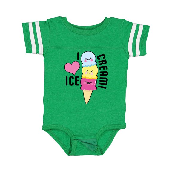 Inktastic I Love Ice Cream with Cute Ice Cream Cone Boys or Girls Baby Bodysuit