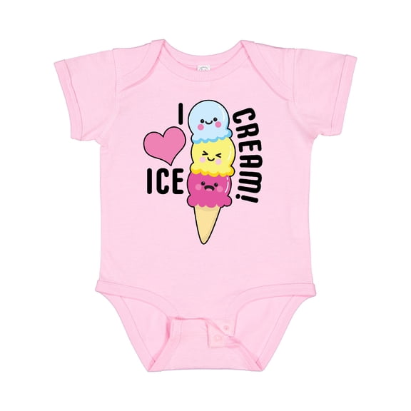 Inktastic I Love Ice Cream with Cute Ice Cream Cone Boys or Girls Baby Bodysuit