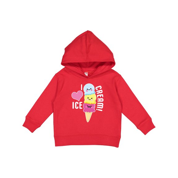 Inktastic I Love Ice Cream with Cute Ice Cream Cone Toddler Hoodie