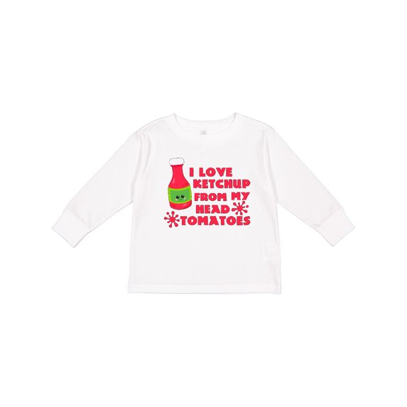 Inktastic I Love Ketchup from My Head Tomatoes Boys or Girls Long Sleeve Toddler T-Shirt