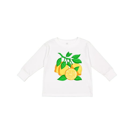 Inktastic I Love Lemons with Lemon Tree Branch Illustration Boys or Girls Long Sleeve Toddler T-Shirt