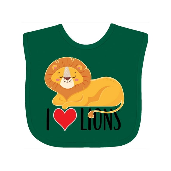 Inktastic I Love Lions Boys or Girls Baby Bib