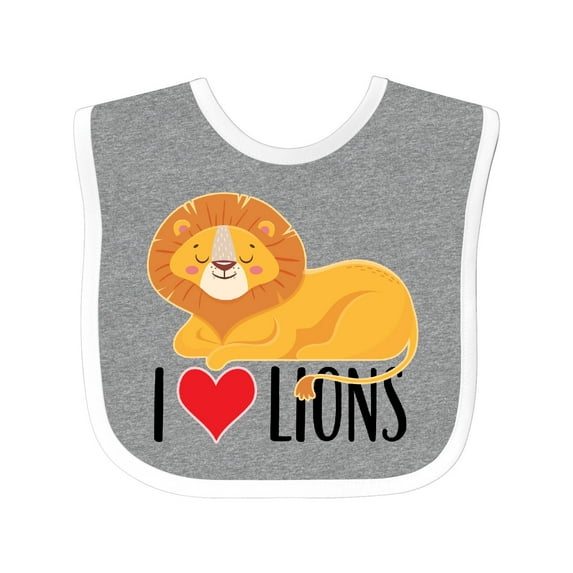 Inktastic I Love Lions Boys or Girls Baby Bib