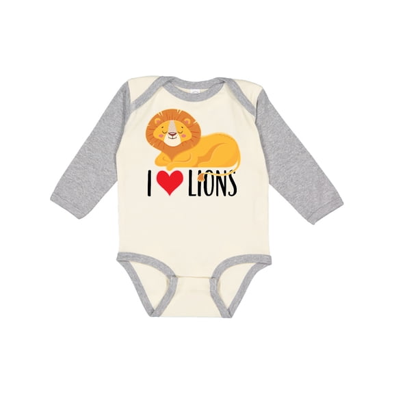 Inktastic I Love Lions Boys or Girls Long Sleeve Baby Bodysuit
