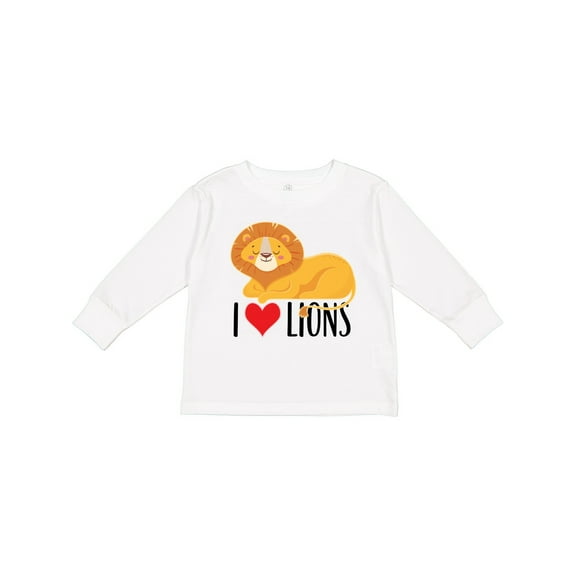 Inktastic I Love Lions Boys or Girls Long Sleeve Toddler T-Shirt