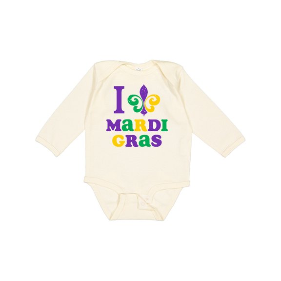 Inktastic I Love Mardi Gras Boys or Girls Long Sleeve Baby Bodysuit