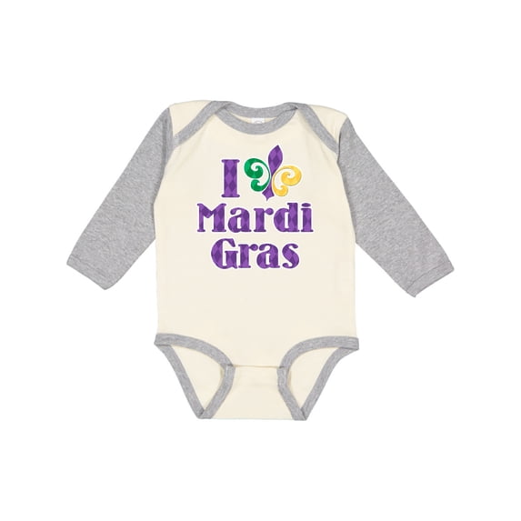 Inktastic I Love Mardi Gras Boys or Girls Long Sleeve Baby Bodysuit