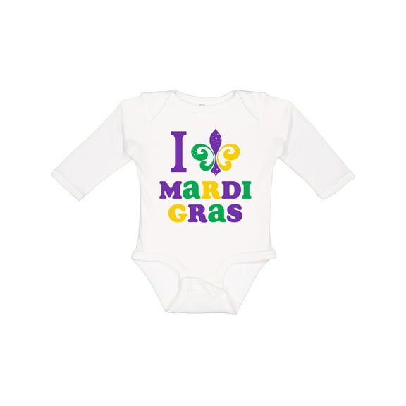 Inktastic I Love Mardi Gras Boys or Girls Long Sleeve Baby Bodysuit