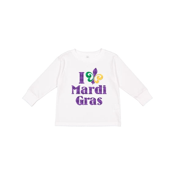 Inktastic I Love Mardi Gras Boys or Girls Long Sleeve Toddler T-Shirt