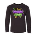 thumbnail image 1 of Inktastic I Love Mardi Gras Confetti Long Sleeve Youth T-Shirt, 1 of 5