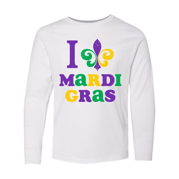 Inktastic I Love Mardi Gras Long Sleeve Youth T-Shirt