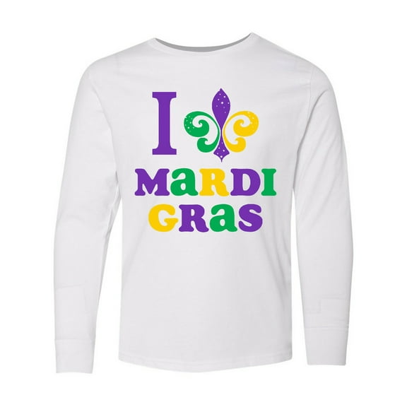 Inktastic I Love Mardi Gras Long Sleeve Youth T-Shirt