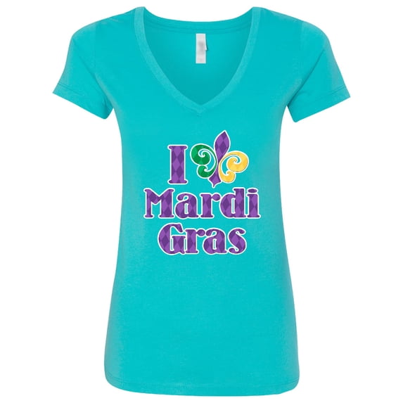 Inktastic I Love Mardi Gras Women's V-Neck T-Shirt