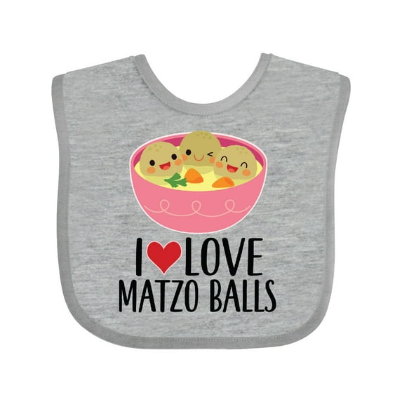 Inktastic I Love Matzo Balls Boys or Girls Baby Bib