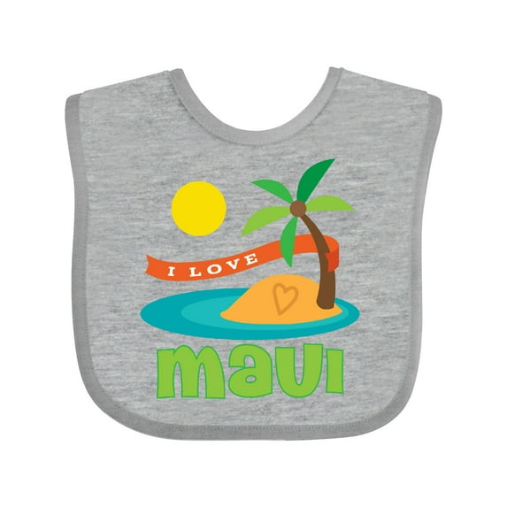 Inktastic I Love Maui Boys or Girls Baby Bib