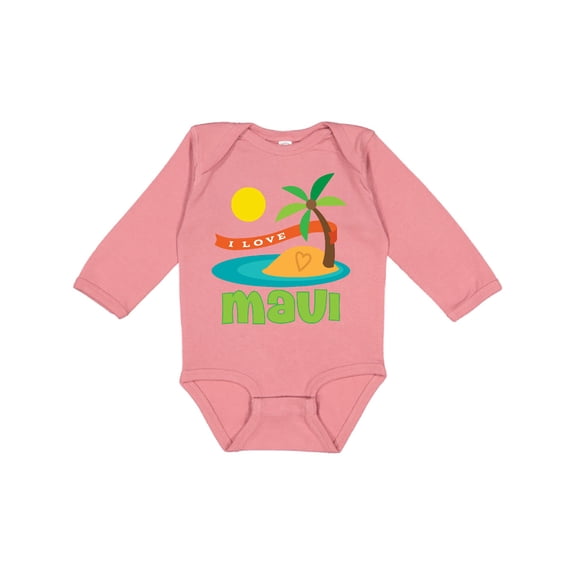 Inktastic I Love Maui Boys or Girls Long Sleeve Baby Bodysuit