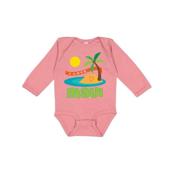 Inktastic I Love Maui Boys or Girls Long Sleeve Baby Bodysuit